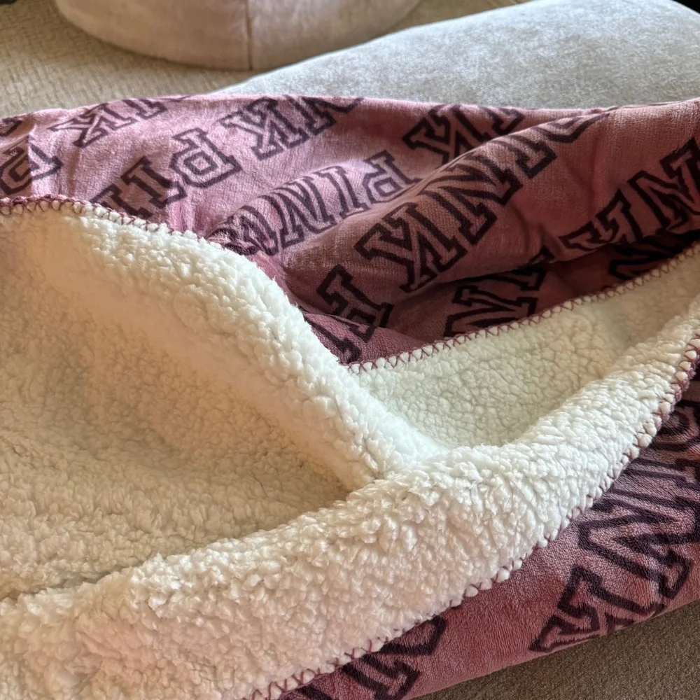 Victoria's Secret Pink Logo Throw Blanket